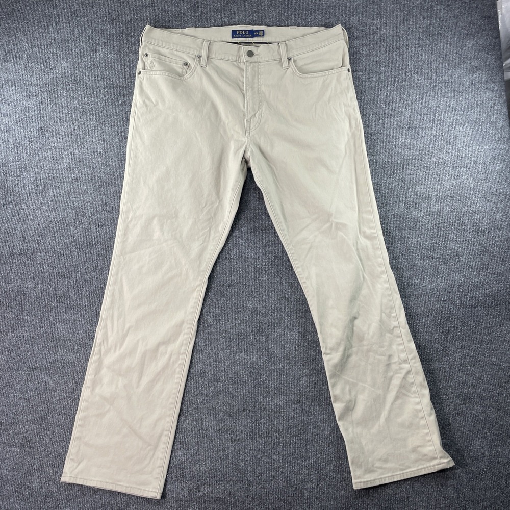 Polo Ralph Lauren Varick Slim Straight Pants Mens 36x30 Tan Khaki Chino